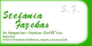 stefania fazekas business card